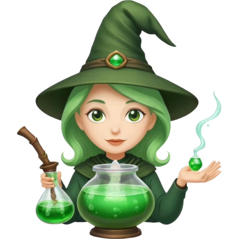 green witch cooking potion emoji