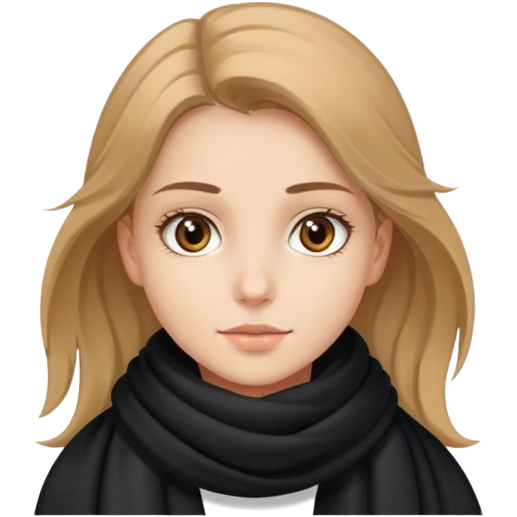 A veiled girl with fair skin, a black scarf, and light brown eyes. emoji