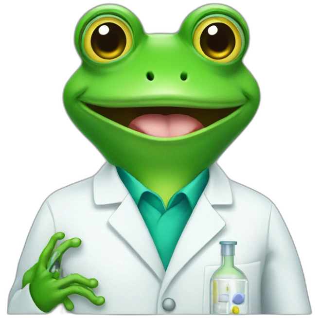 a pharmacist frog emoji