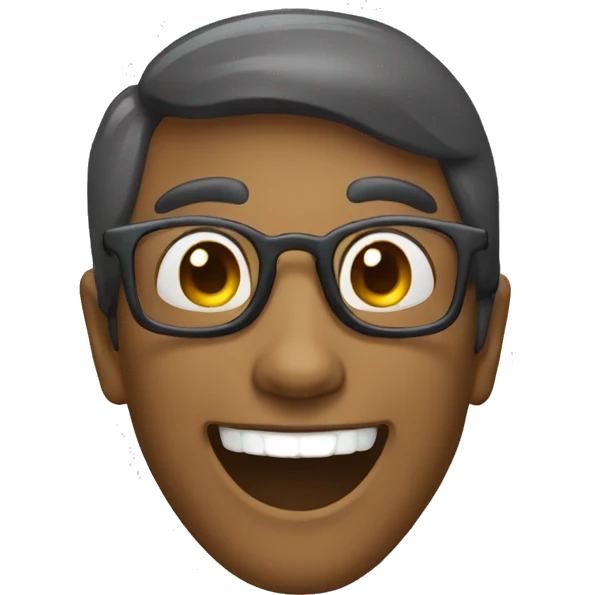 un chauve à lunette heureux emoji