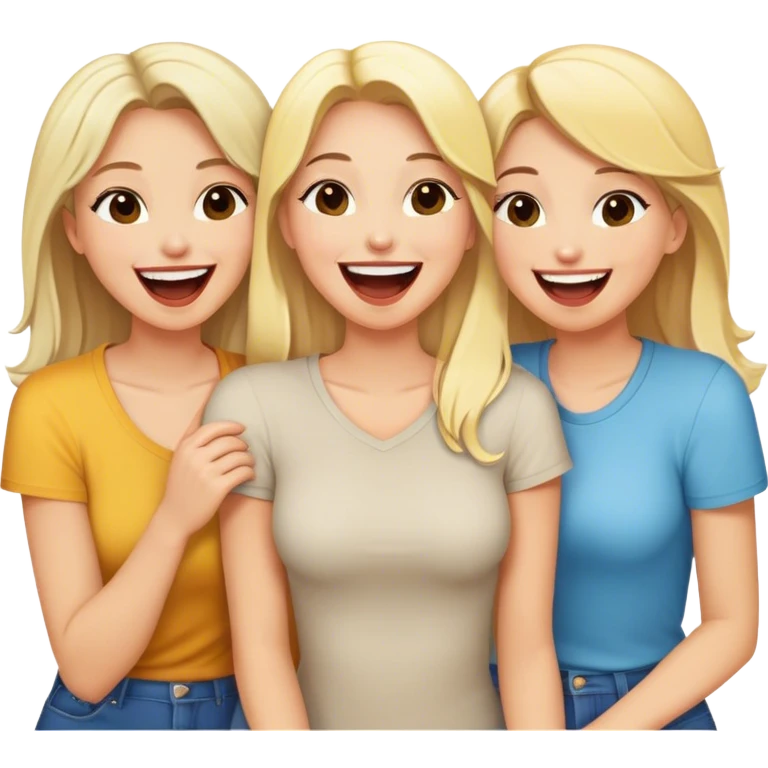 3 blonde and one brunette friends  emoji