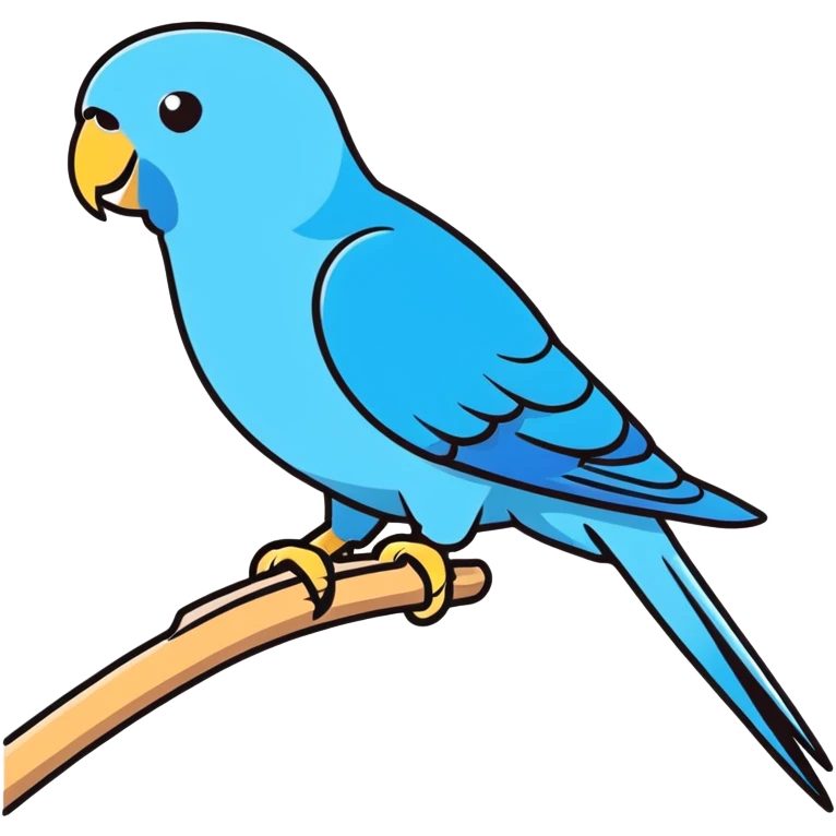 Blue parakeet emoji