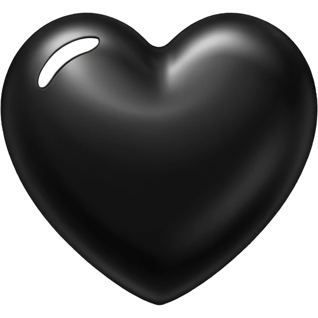 Apple-style 3D emoji of a shiny black heart, smooth and glossy surface, simple and elegant design, no background. emoji