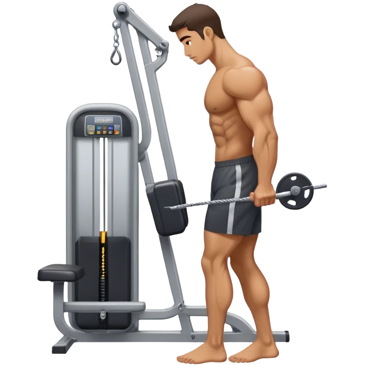 side-view man cable-machine tricep-pushdown emoji