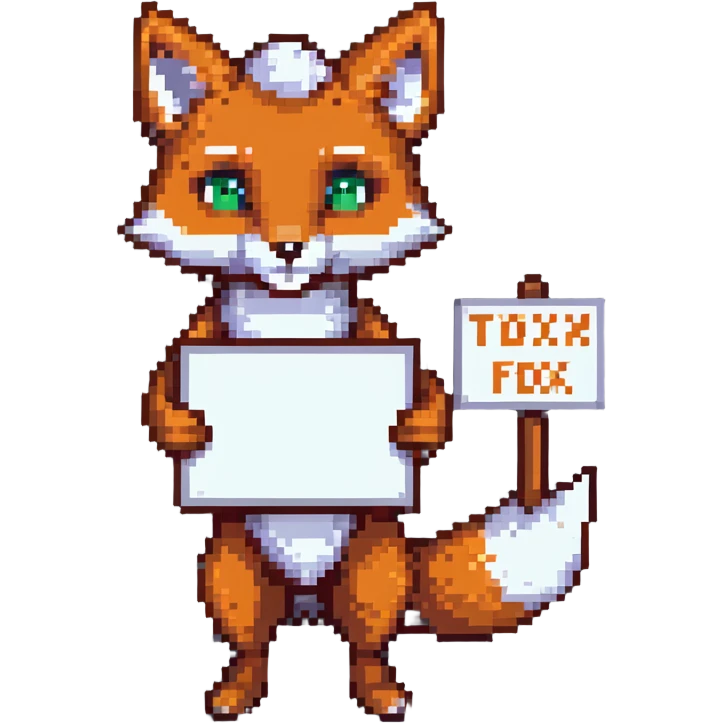 Fox holding a sign emoji