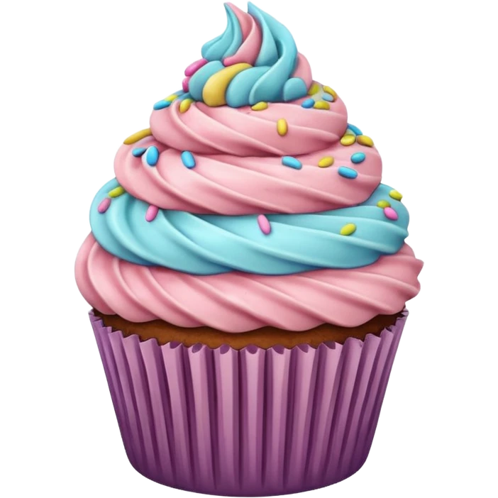 Cupcake with vanilla chocolate twist frosting  emoji