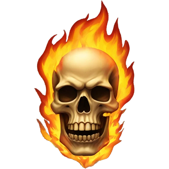  Huge on fire skull emoji