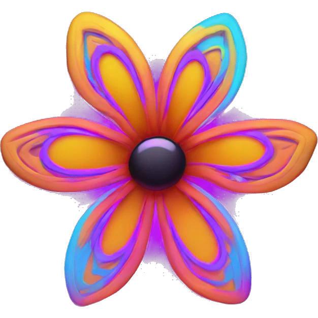 Groovy neon flower emoji