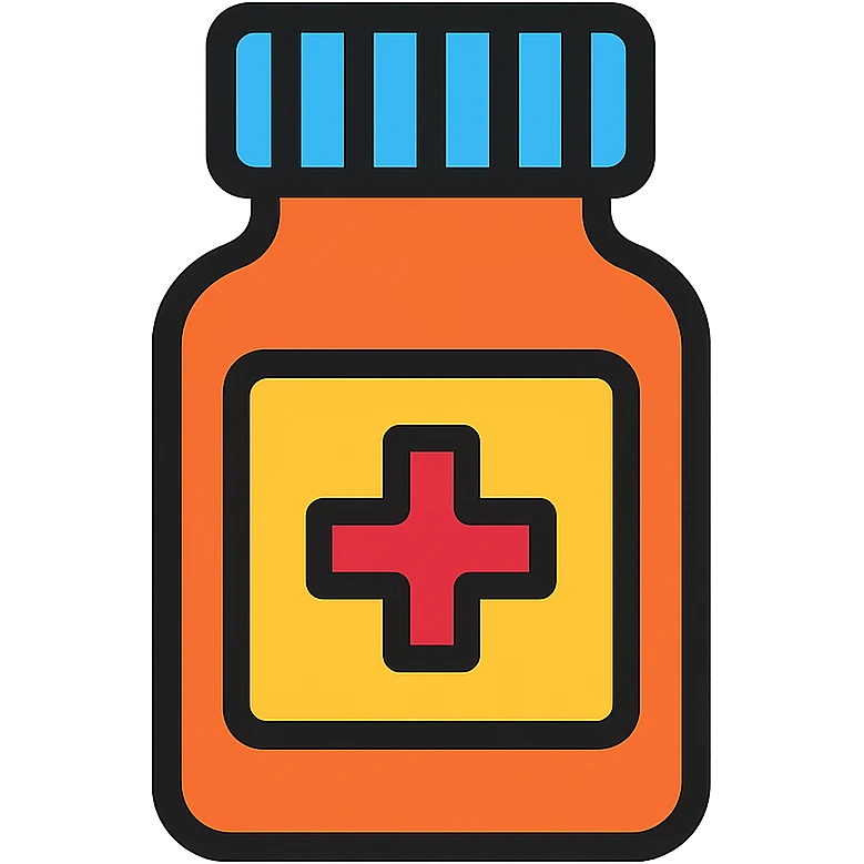 A medicine bottle emoji in lineal color icon style. emoji