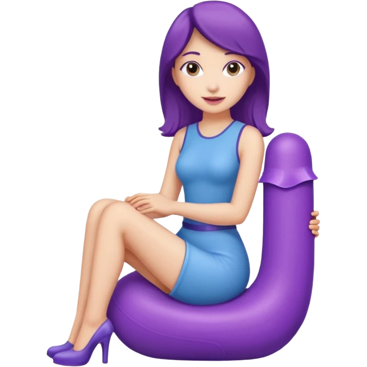 Woman sitting on dildo emoji