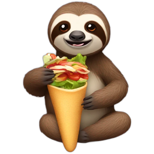 Sloth eating a kebab emoji