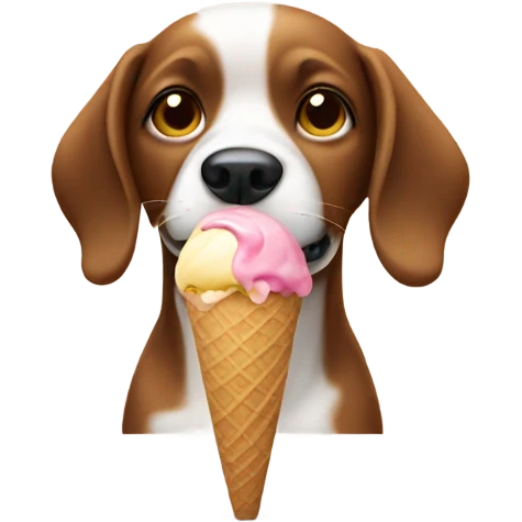 Dog eating ice cream emoji