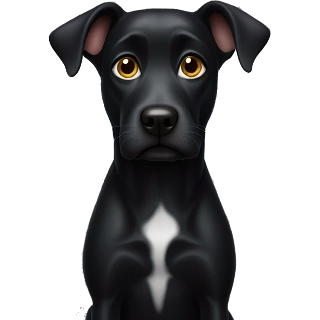 Black dog judging  emoji