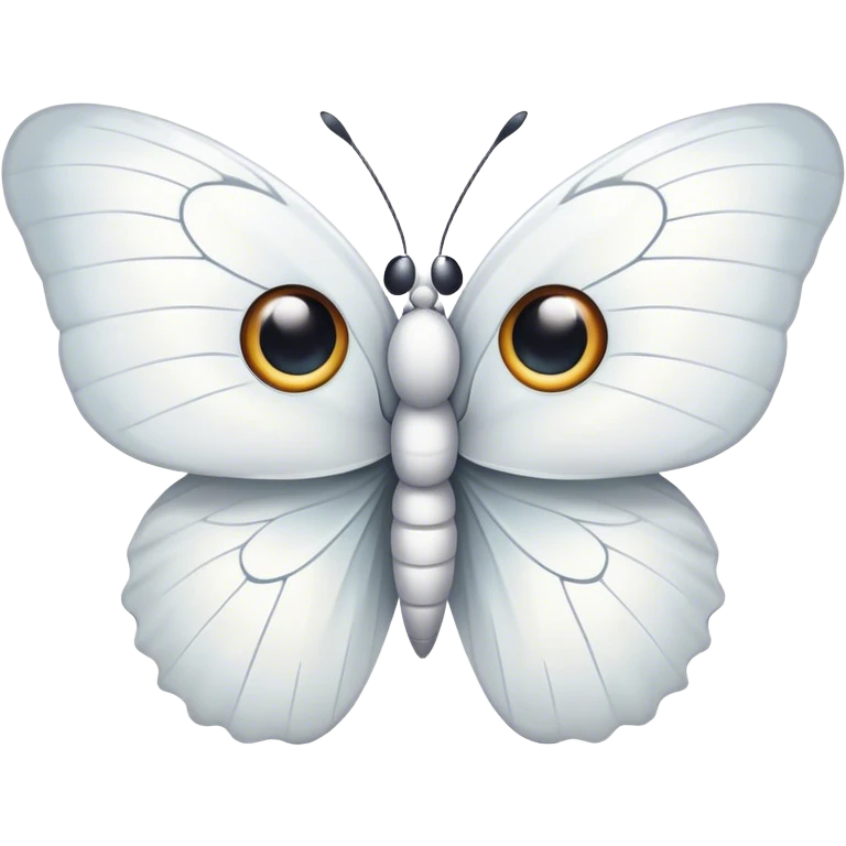 white butterfly with cute eyes emoji