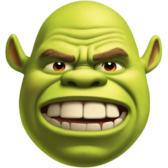Shrek but red and angry emoji