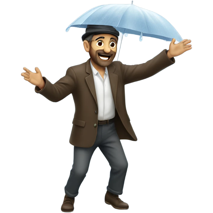 Jewish man doing rain dance emoji