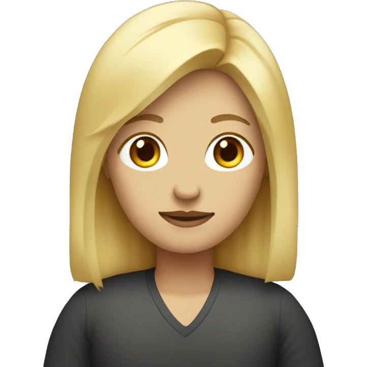 A human with a fat face and blonde hair emoji