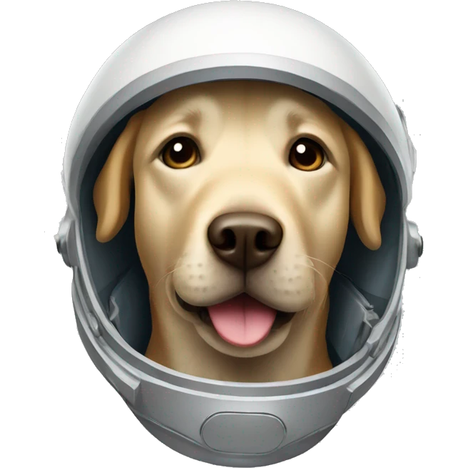 Labrador with space helmet front ios emoji emoji