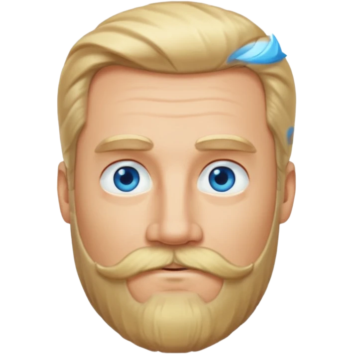 MID AGE MAN WITH LONG BLOND HAIR, MOUSTACH AND BEARD emoji