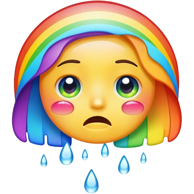 Rainbow crying  emoji