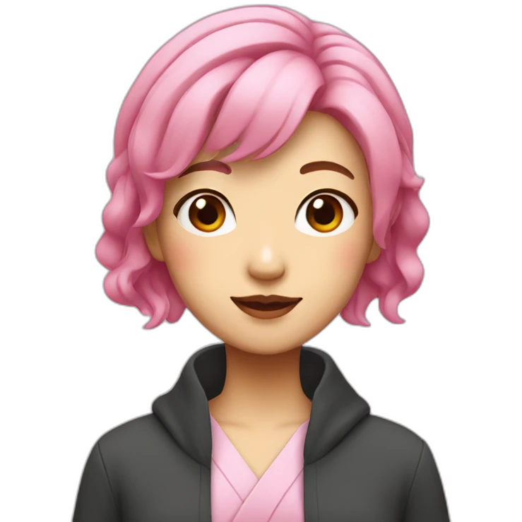 japanese woman with pink hair emoji