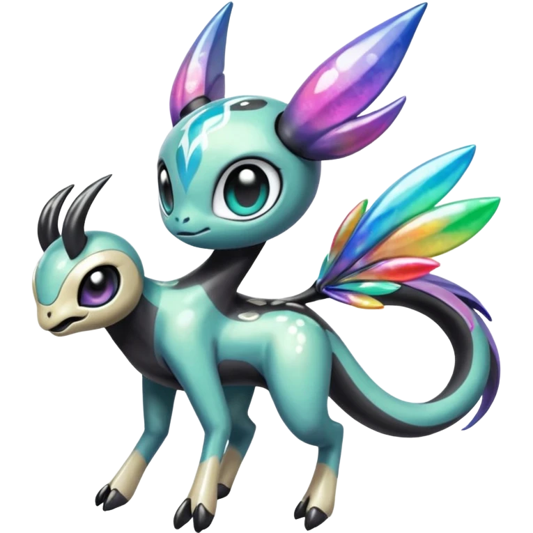 Colorful Shiny Edgy Cool Badass Painted Splashed Exotic Meloetta-Palkia-Venom-Stitch-Fakémon-creature-hybrid emoji