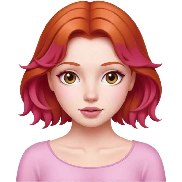 Really pretty redhead wearing pink emoji