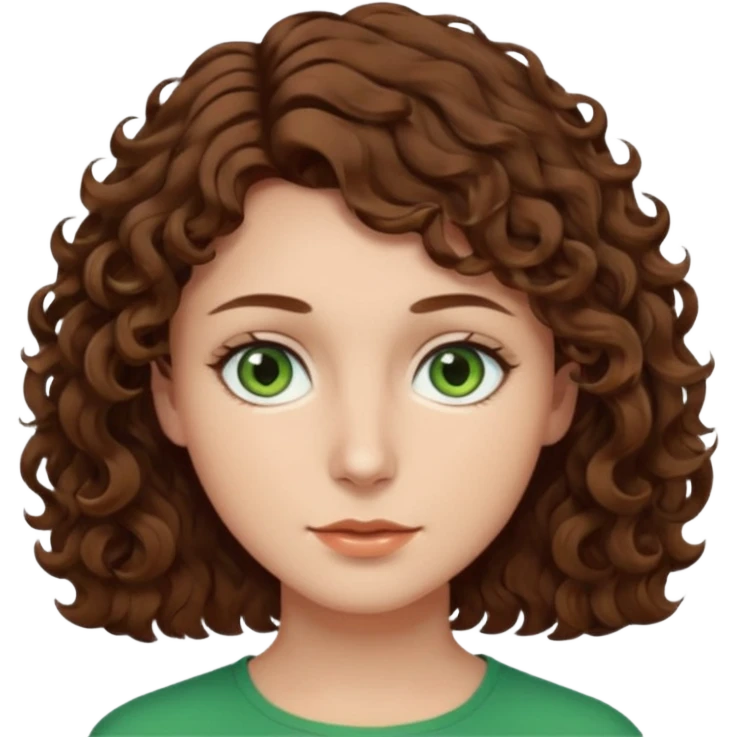 Man in the middle with brown hair and green eyes, women next to him with short brown hair with slight waves, taller women on right side with shoulder length curly hair and brown eyes emoji