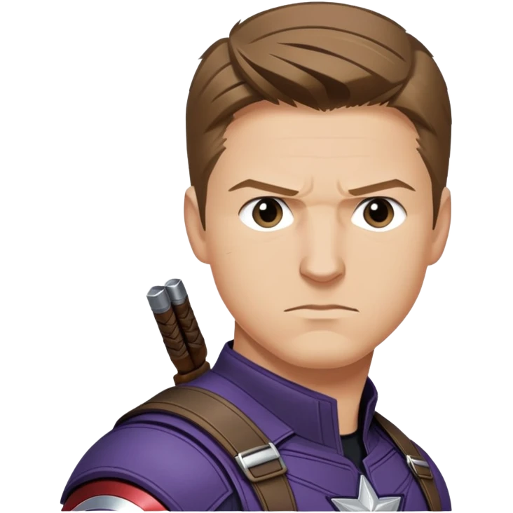 hawkeye clint barton portrait marvel, brown hair from captain america: civil war emoji