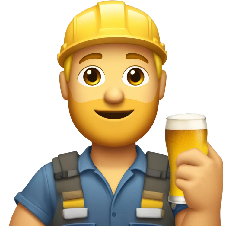 A construction worker with blond hair holding a duck in his one arm and a beer in the other arm  emoji