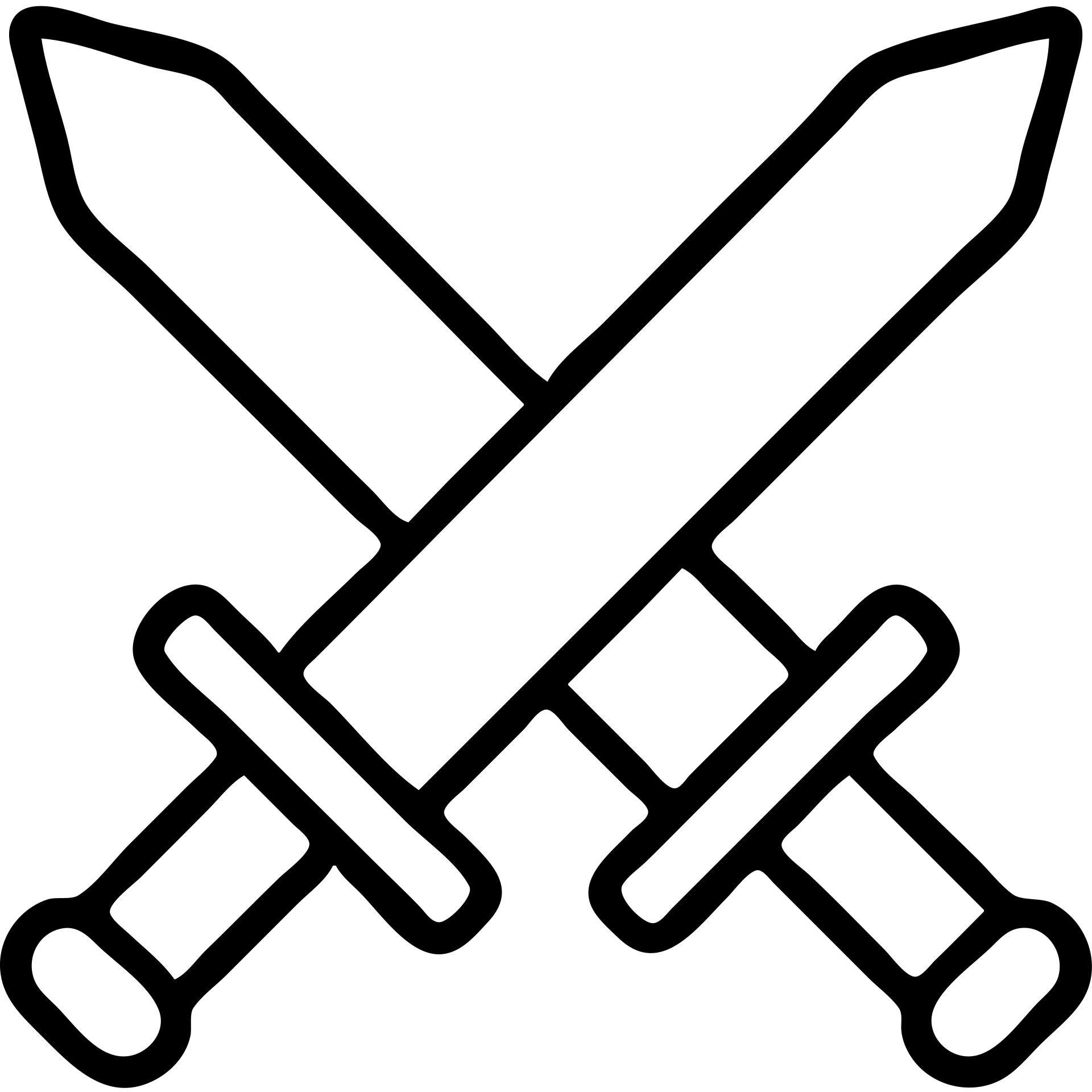 two crossed swords, iconic style emoji