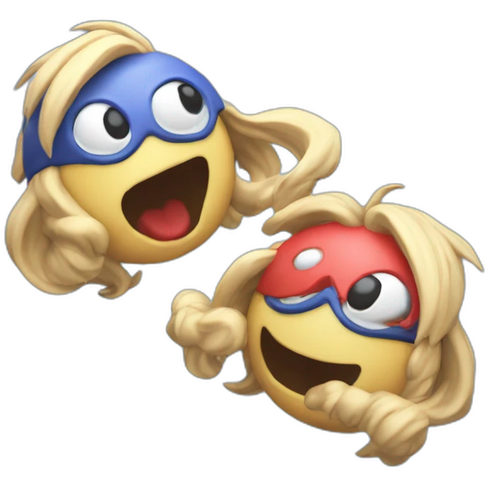 stumble guys videogame but the logo color its blue(the overlay its blue) red the text emoji