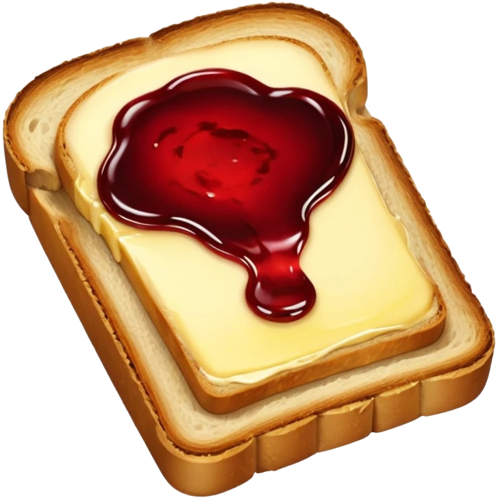 a slice of bread with butter and jam emoji