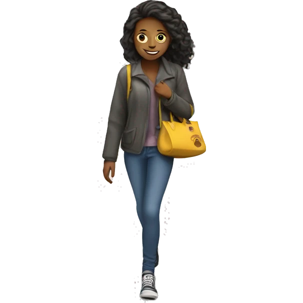 Girl walking to metro train  emoji