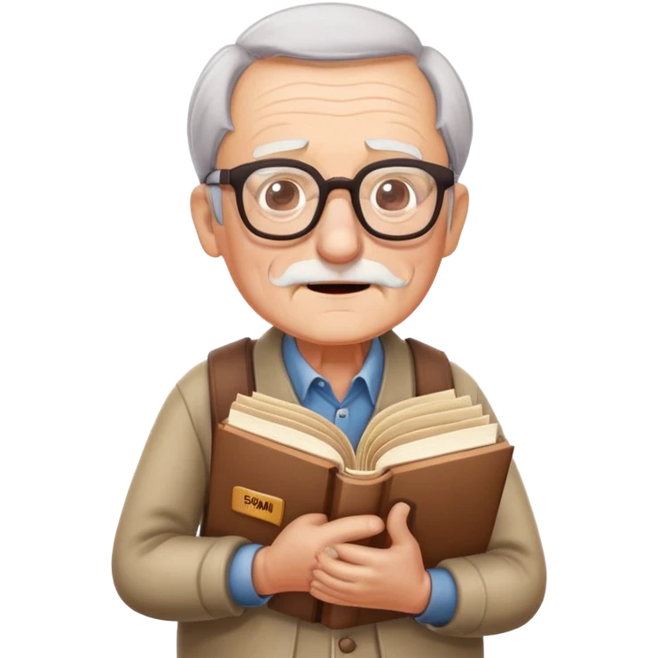 an old man with glasses and SPAM books nodding yes emoji