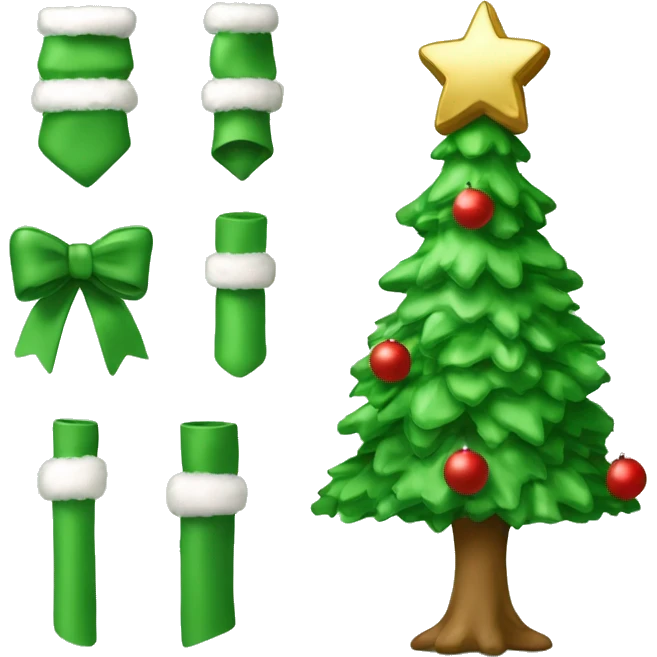 albero di natale verde con tanti fiocchi bianchi sopra emoji