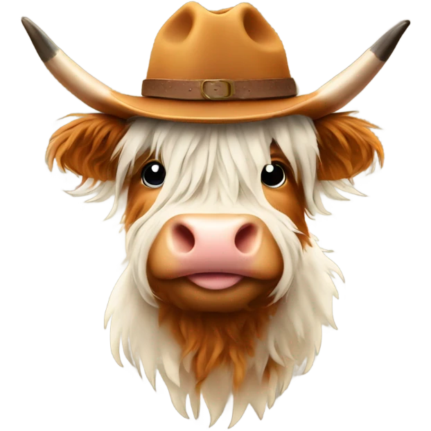 Highland cow with cowboy hat emoji
