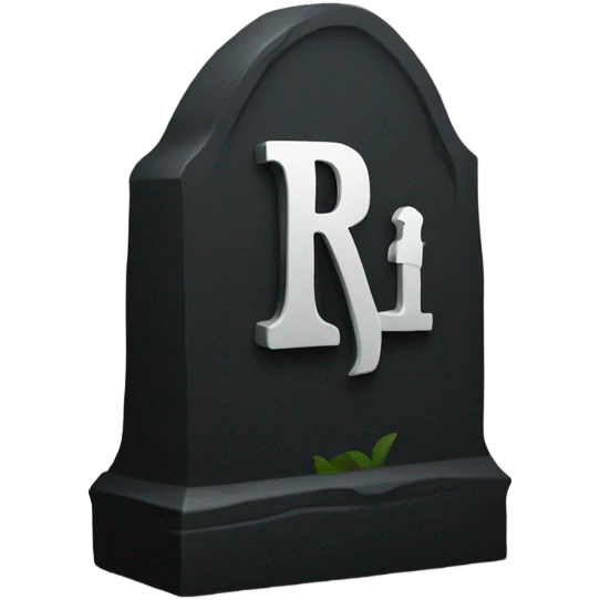 a black grave with the letters RIP emoji