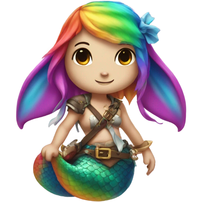Rainbow mermaid bunny pirate emoji