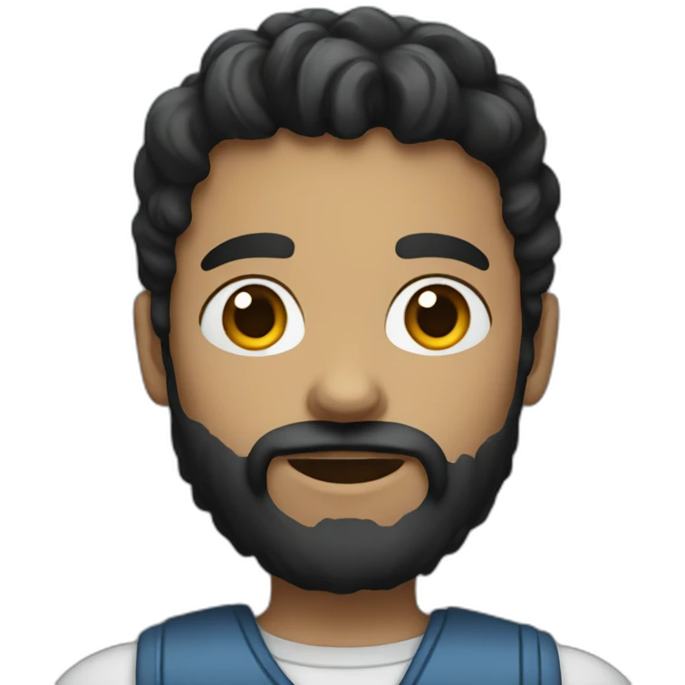 Boy with black beard and laptop emoji
