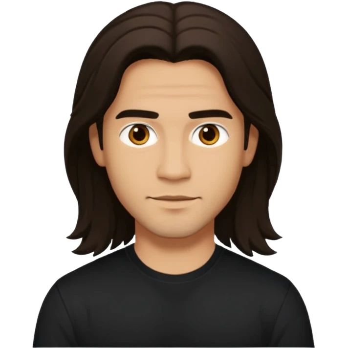 Pana Hema Taylor, male actor (b.1989) with light tan skin, dark brown long hair emoji