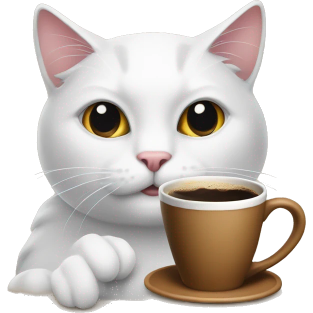 Cat with coffee And shothun emoji