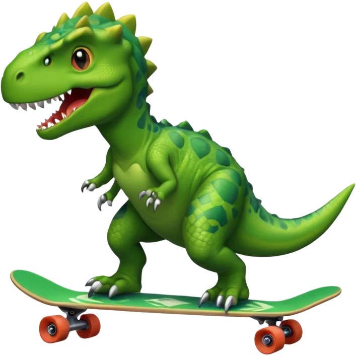 Dinosaur on a skateboard emoji