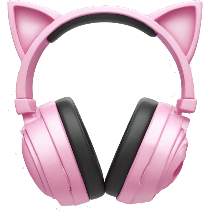 light pink cat ear gaming headphones emoji