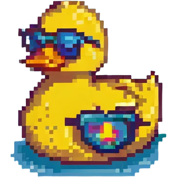 Rubber duck wearing sun glasses emoji