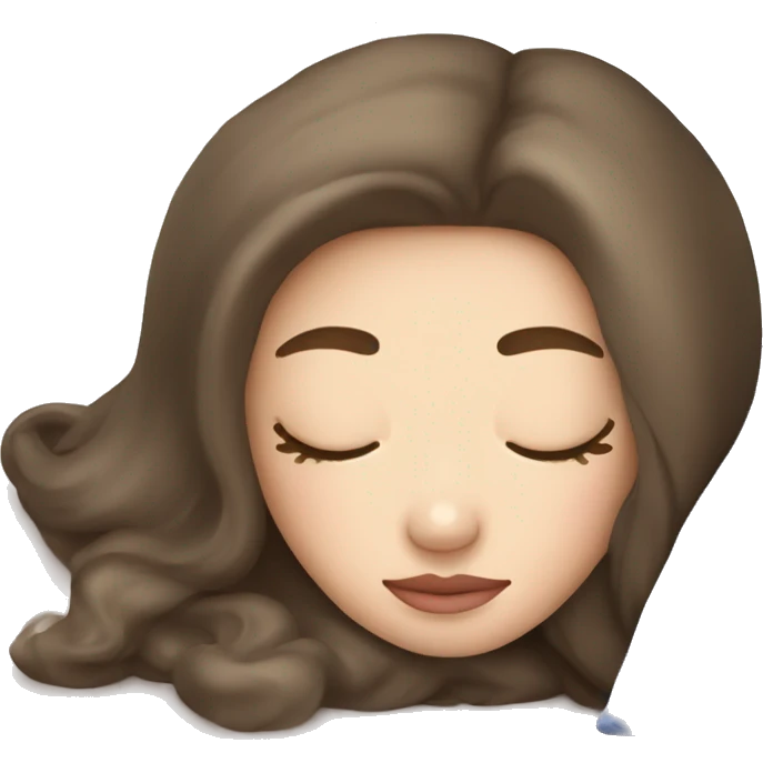 sleeping beauty brunette white girl with a silk pillow emoji