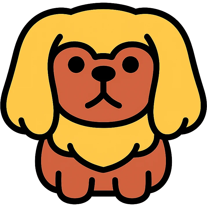 color outline icon of a Pekingese dog emoji