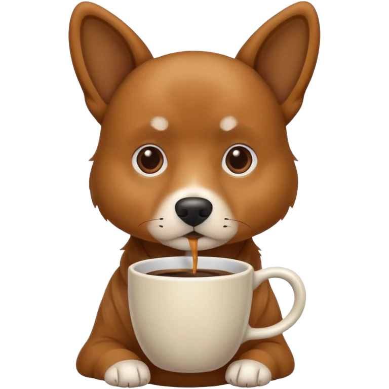 Dog with a cup of coffee emoji
