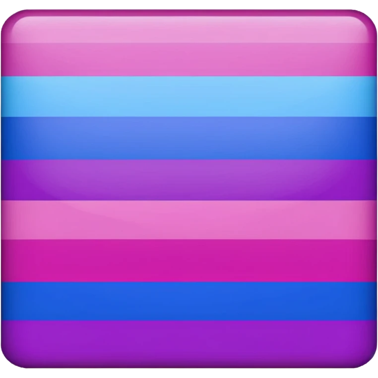 The bisexual flag (solo lleva 3 colores, magenta en la franja superior, morado en la franja central, azul en la franja inferior, 3 franjas lleva únicamente de manera horizontal) emoji