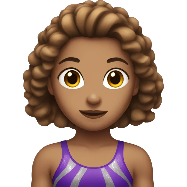 gymnast with brown hair  emoji